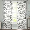 Graffiti Line Stick Tulle Curtains Living Room Kitchen Chiffon Curtain Bedroom Balcony Sheer Curtain Fashion Home Decor