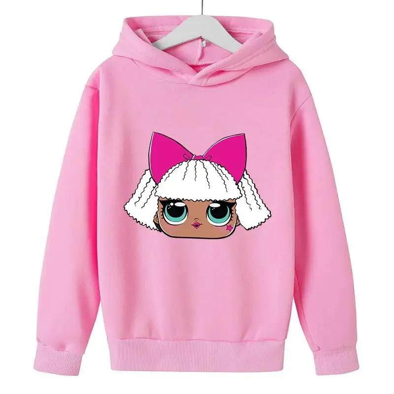 4-14 Ετών Παιδικά Βαμβακερά lolsurprise Φούτερ με Κουκούλα Χαριτωμένο Φούτερ Μακρυμάνικο Παιδικά Ρούχα Αγόρια/Κορίτσια Cool Χαριτωμένα Παιδικά Μπλουζάκια