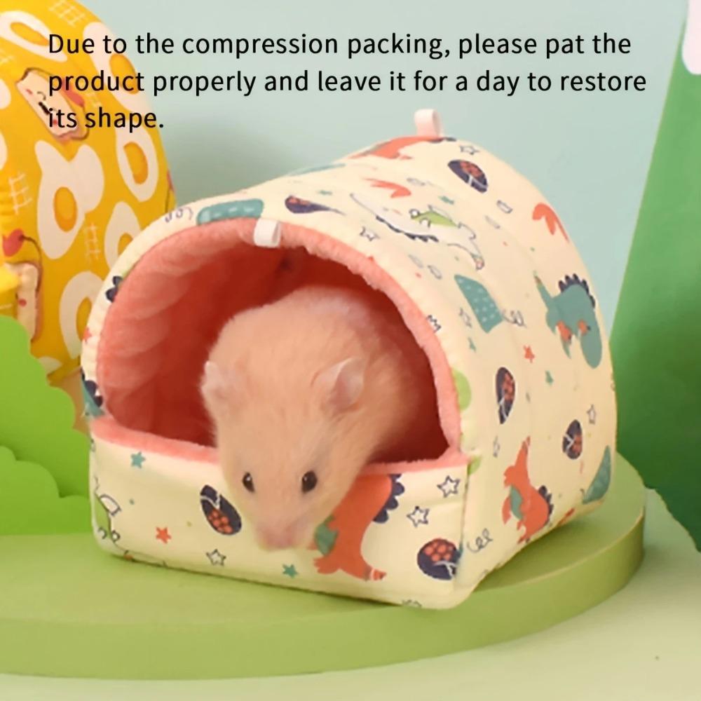 1pc-Hamster Nest Hamster Winter Supplies Cute Pet Bird's Nest with Velvet and Warm Cotton Nest Little Pet Parrot's Nest