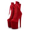 Fashion Top Sale 20CM Corduroy Surface Platform Women Shoes High Heeled shoesCustom Colors Boots Erotic Lap Pole Dancing Ankle Boots