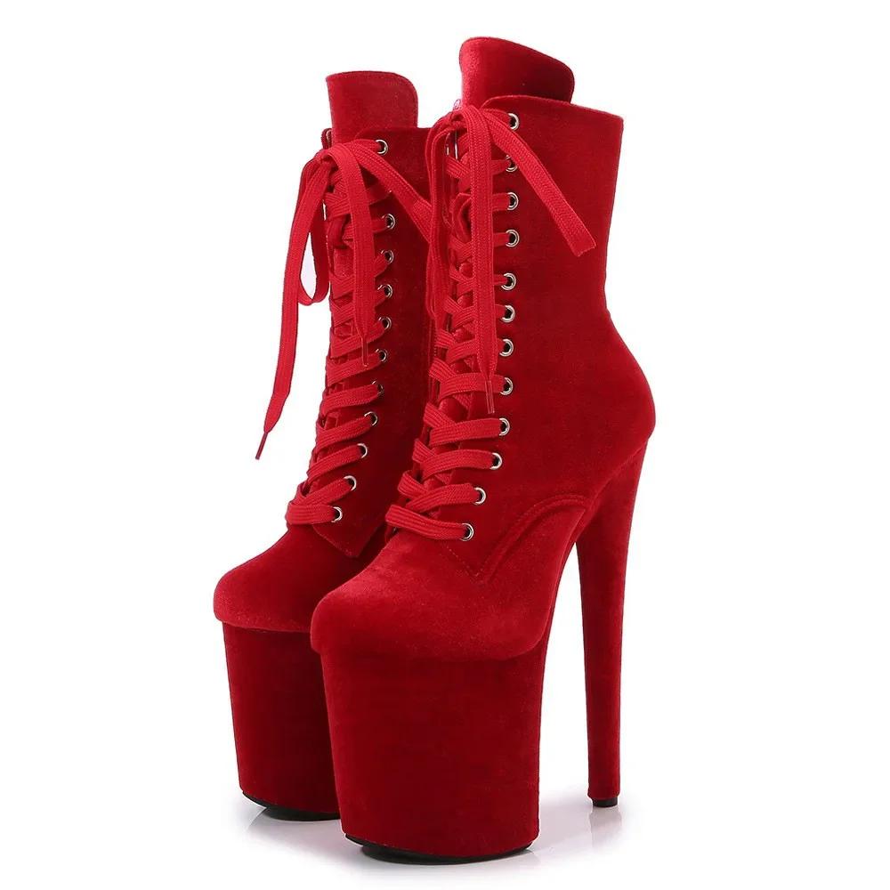 Fashion Top Sale 20CM Corduroy Surface Platform Women Shoes High Heeled shoesCustom Colors Boots Erotic Lap Pole Dancing Ankle Boots
