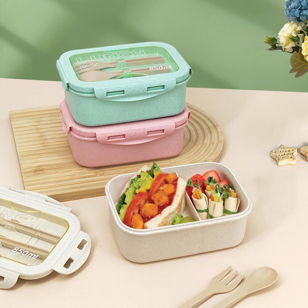 Fiambrera para Adultos Contenedores de Almuerzo Bento con Almacenamiento de Vajilla Estilo Japonés Fiambrera a Prueba de Fugas para Comer Fuera Trabajo