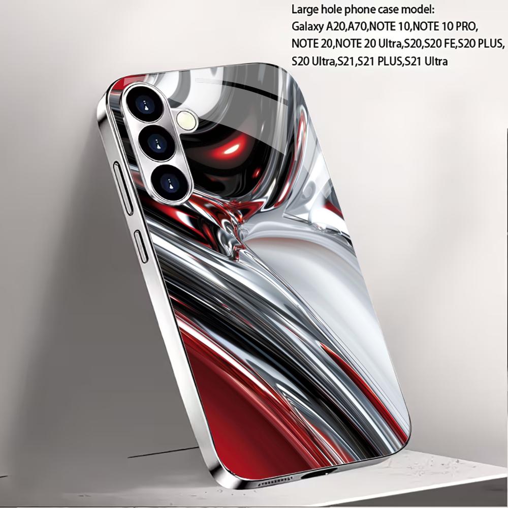 Atmosfera Fashion Semplicità Vetro Galvanizzato di Alta Gamma Custodia per Telefono per Samsung Galaxy S26 S25 S24 S23 S22 S21 FE,Ultra,Plus