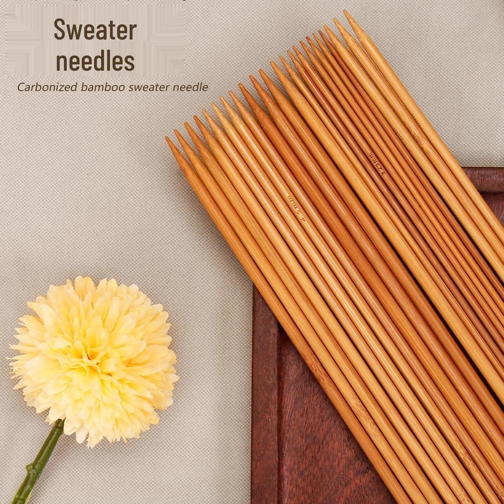 Bambus Stricknadeln Set - Gerade Handgefertigte Werkzeuge zum Stricken von Schals & Puppen