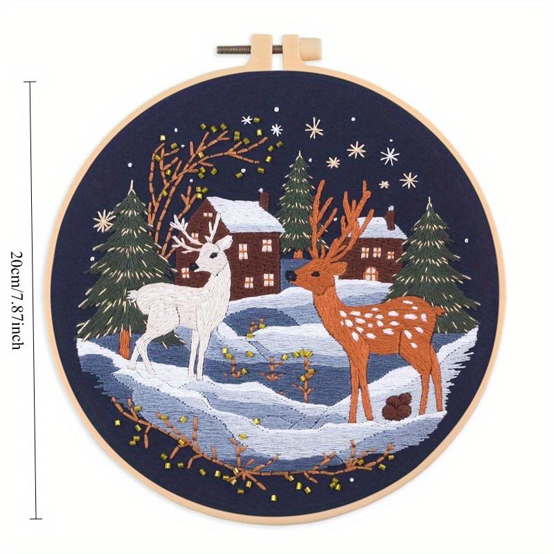 1Pc Christmas-themed Embroidery DIY Kit, Including Embroidery Frame But Excluding Tools.