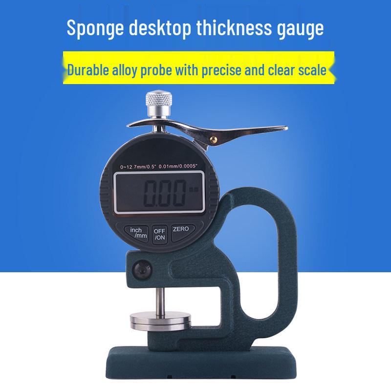 Digital Display Sponge Thickness Gauge with 30mm Diameter and Large Stainless Steel Measuring Head