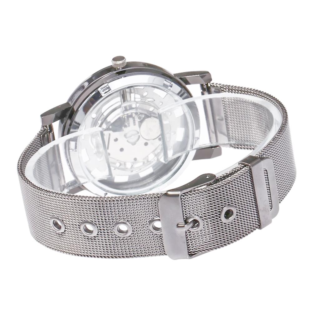 Fashion Metal Mesh Band Watch Men Vintage Hollow Quartz Watch Round Dial Wrist Watch