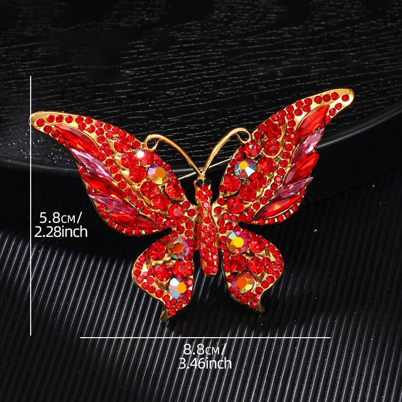 Fashion Full Zircon Butterfly Brooch For Women Luxurious Animal Corsage Pins Wedding Party Clothing Accessories Jewelry Gifts