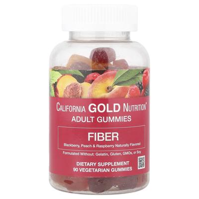 Gommose di fibre, gusti naturali di mora, pesca e lampone, 90 gommose vegetariane