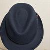 Used STETSON Folded Hat with Feather Navy