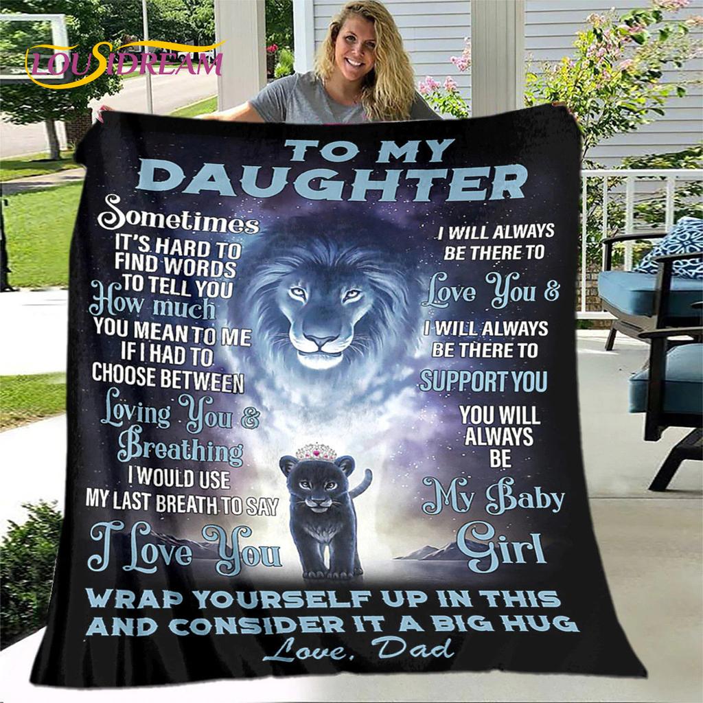 To My Daughter Plush Butterfly Quilt Blanket,Flannel Blanket Throw Blanket for Living Room Bedroom Bed Sofa Gift for Daughter