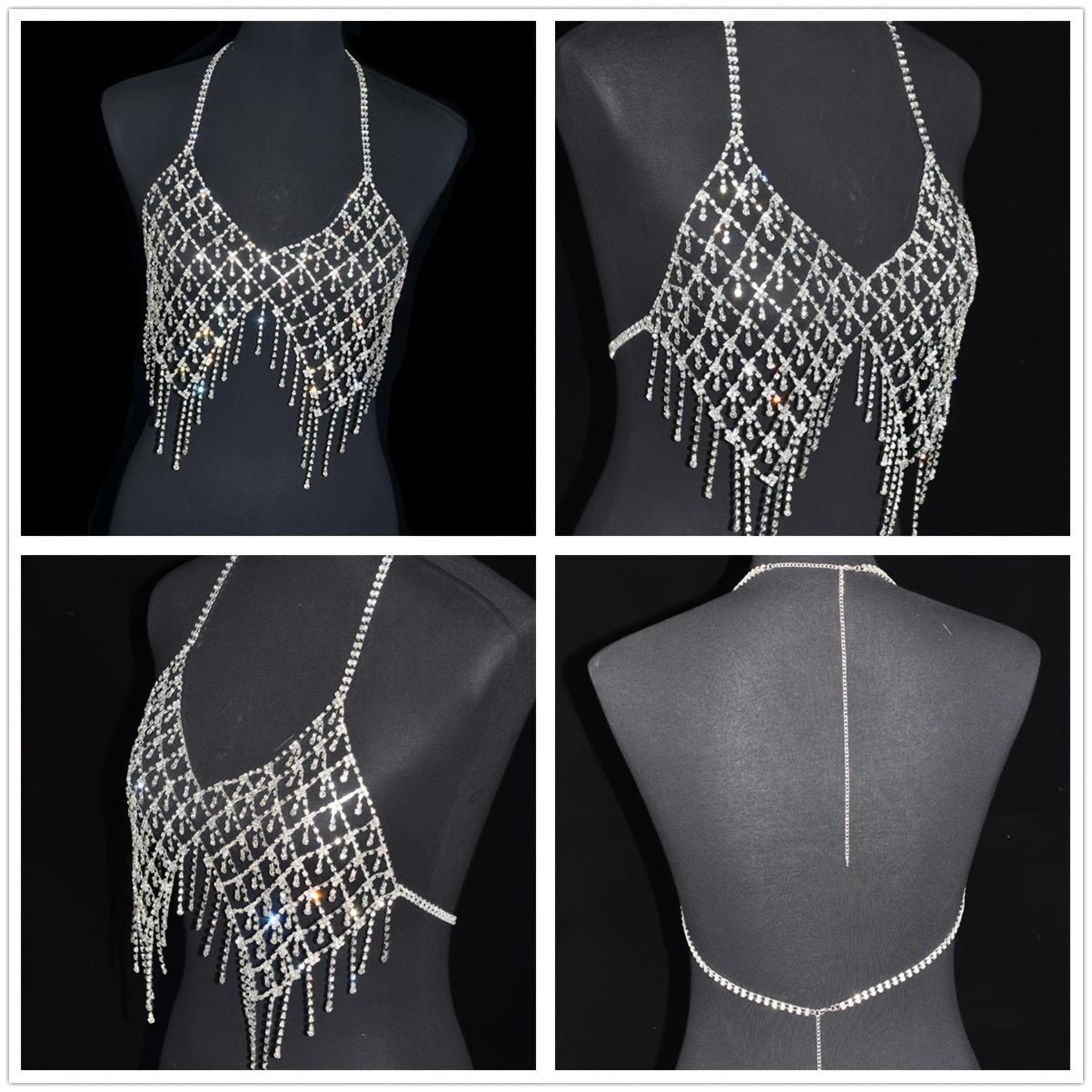 

Роскошная цепочка для бюстгальтера с кисточками, аксессуары для показа нижнего белья, цепочка на грудь, цепочка для тела, ювелирные изделия, аксессуары для костюмов для выступлений 4