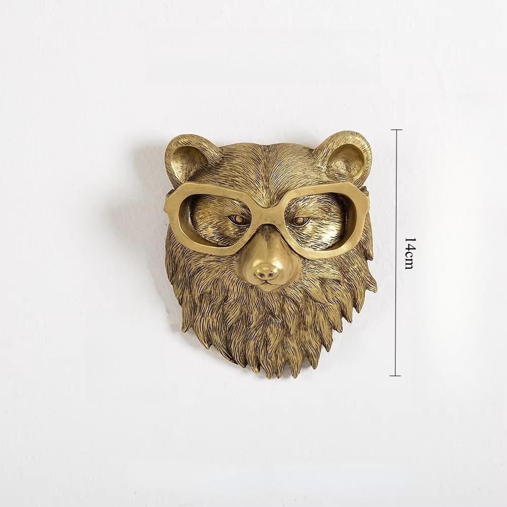 Ciondolo Animale in Resina Bronzo Antico Testa di Cervo Dorato Gancio da Parete Portaoggetti Accessori da Parete di Sfondo Statuette Decorative