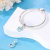 Authentic Original Copper Metal Charm Bead Components Luxury Blue Earth Pendant Bead Component White Zircon Bead Components Compatible With Bracelet