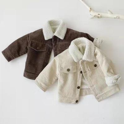 Kinder Herbst Winter Baby Jungen Oberbekleidung Dicken Lamm Samt Mantel für Mädchen Infant Kinder Casual Cord Jacke Kleidung
