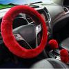 Car Steering Wheel Cover Gearshift Handbrake Cover Protector Decoration Warm Thick Plush Collar Soft Black Pink Women Man