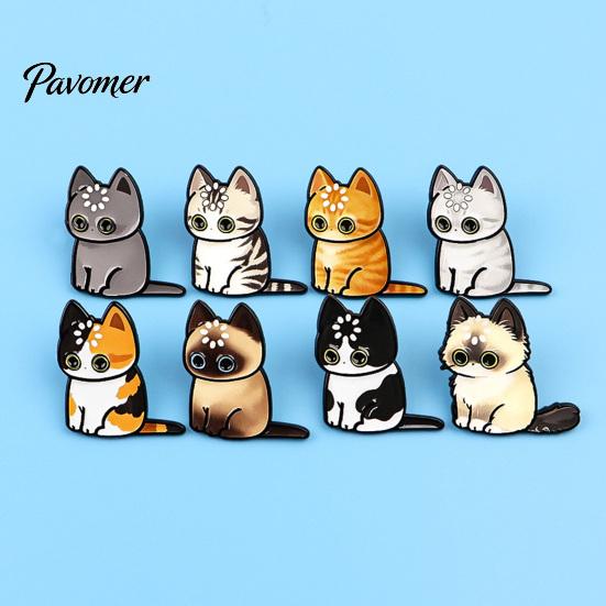 Decorative Clothing Pin Cartoon Cat Brooch for Clothing, Enamel Kitten Alloy Badge Backpack Decoration Pins Pin, Backpacks Hats Scarves Accessory,