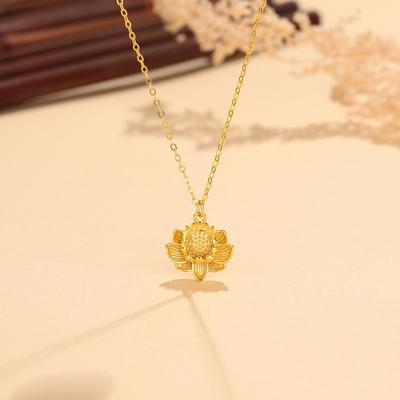 Colier mic, ușor, de lux, cu model Lotus Peng, simplu și nobil, personalizat, cu lanț de guler
