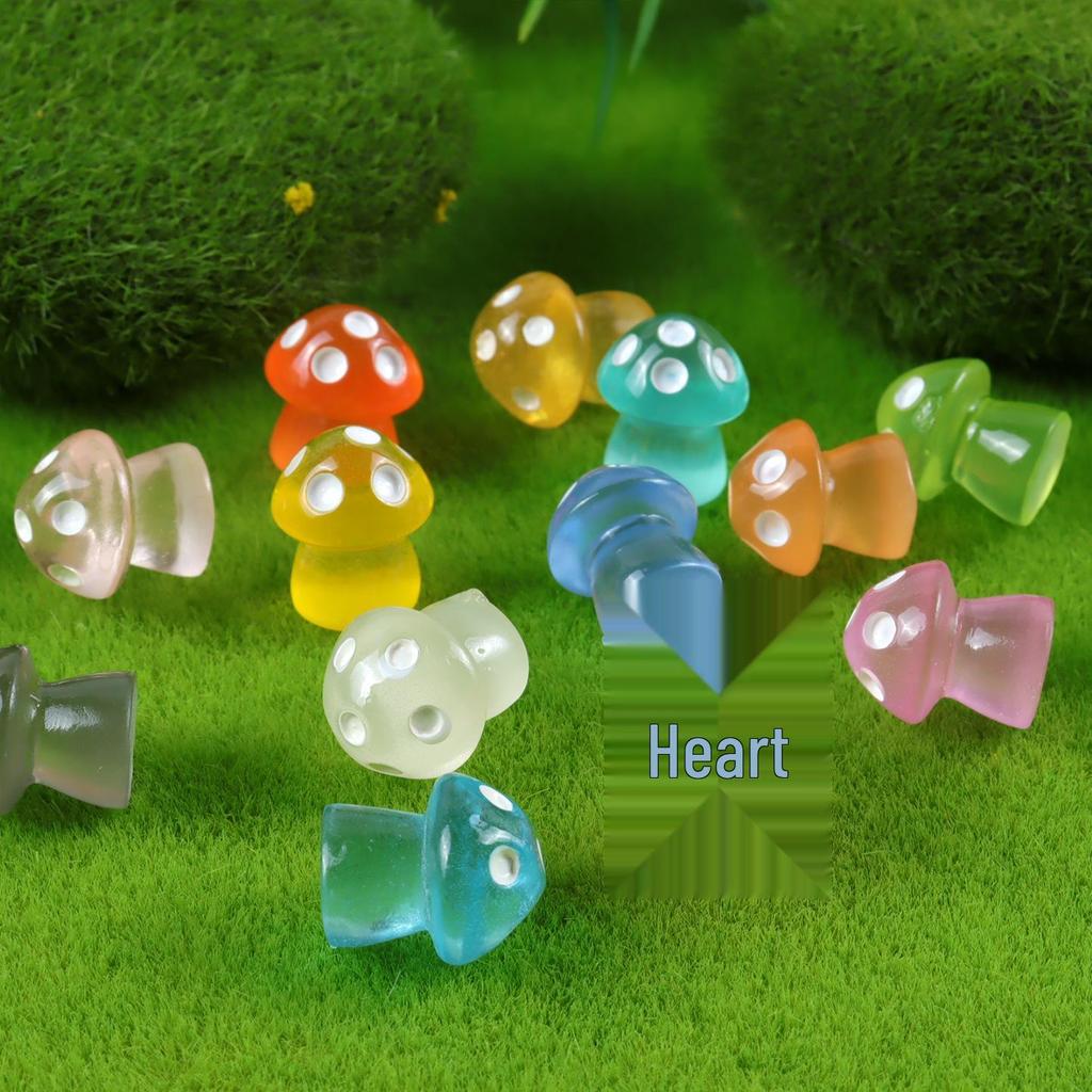 Mini Transparent Mushroom Ornaments for Moss Gardens and Balcony Potted Plants