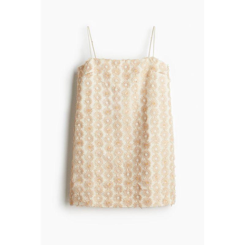 

Женская одежда HM 2025 Лето Новые наклейки Платье-слинг 1289914 Light Beige 160/88(S)