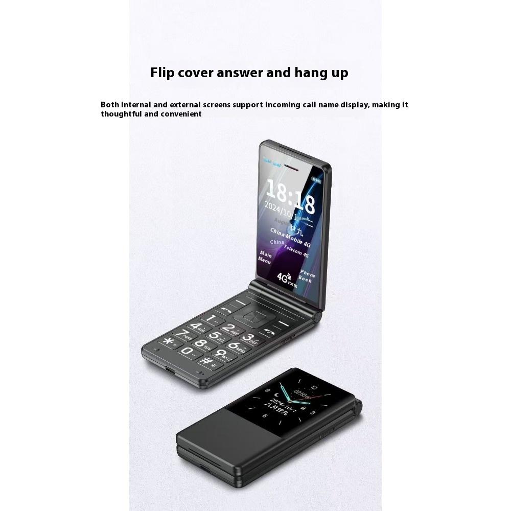 Full Netcom 4G Dual-screen Flip Phone for The Elderly, Flip Phone for The Elderly, Long Standby for The Elderly