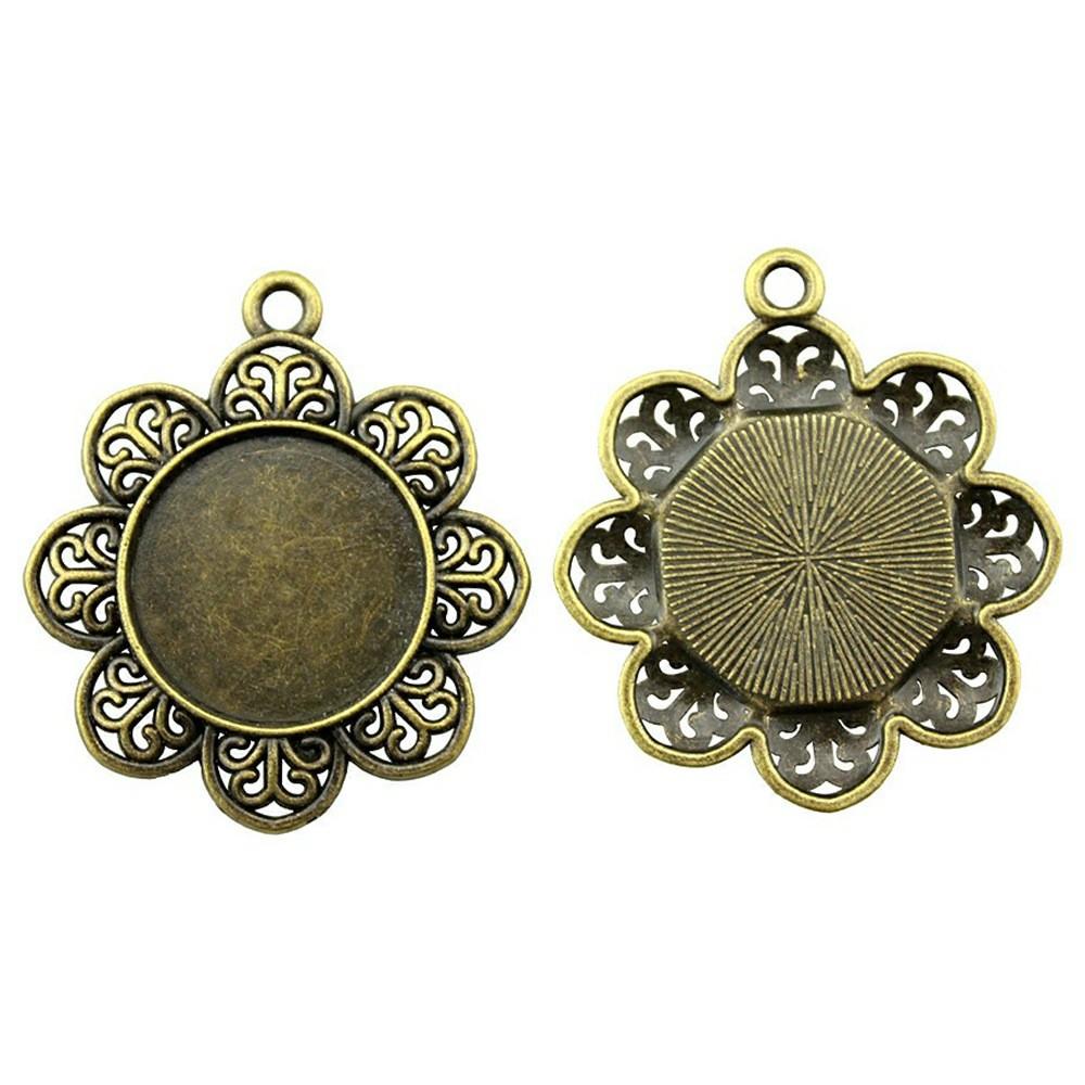 Fit 20mm Round Cabochon Bezel Pendant Setting Handmade Craft Blanks Frames
