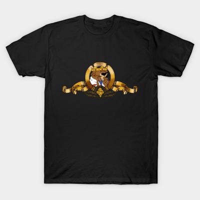 Men Black Print T-shirt Fake King No-Cut Transfer Paper Print Cotton Tshirt