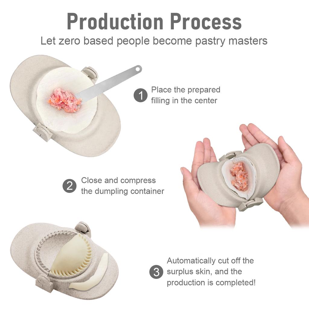 7 st. dumpling maker, återanvändbar dumplingpressform med 3 degskärare och 1 sked, 304 rostfritt stål dumpling maker för kök
