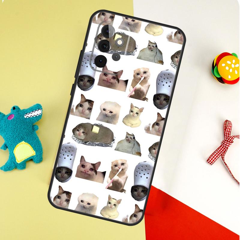 Crying Cat Memes And Dog For Samsung Galaxy A05 A06 A16 A54 A34 A14 A55 A35 A15 A53 A33 A13 A22 A32 A52 Phone Case