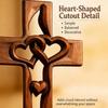 Hand-Carved Intertwined Hearts Wooden Cross, Hanging Hand Carved Marriage Cross