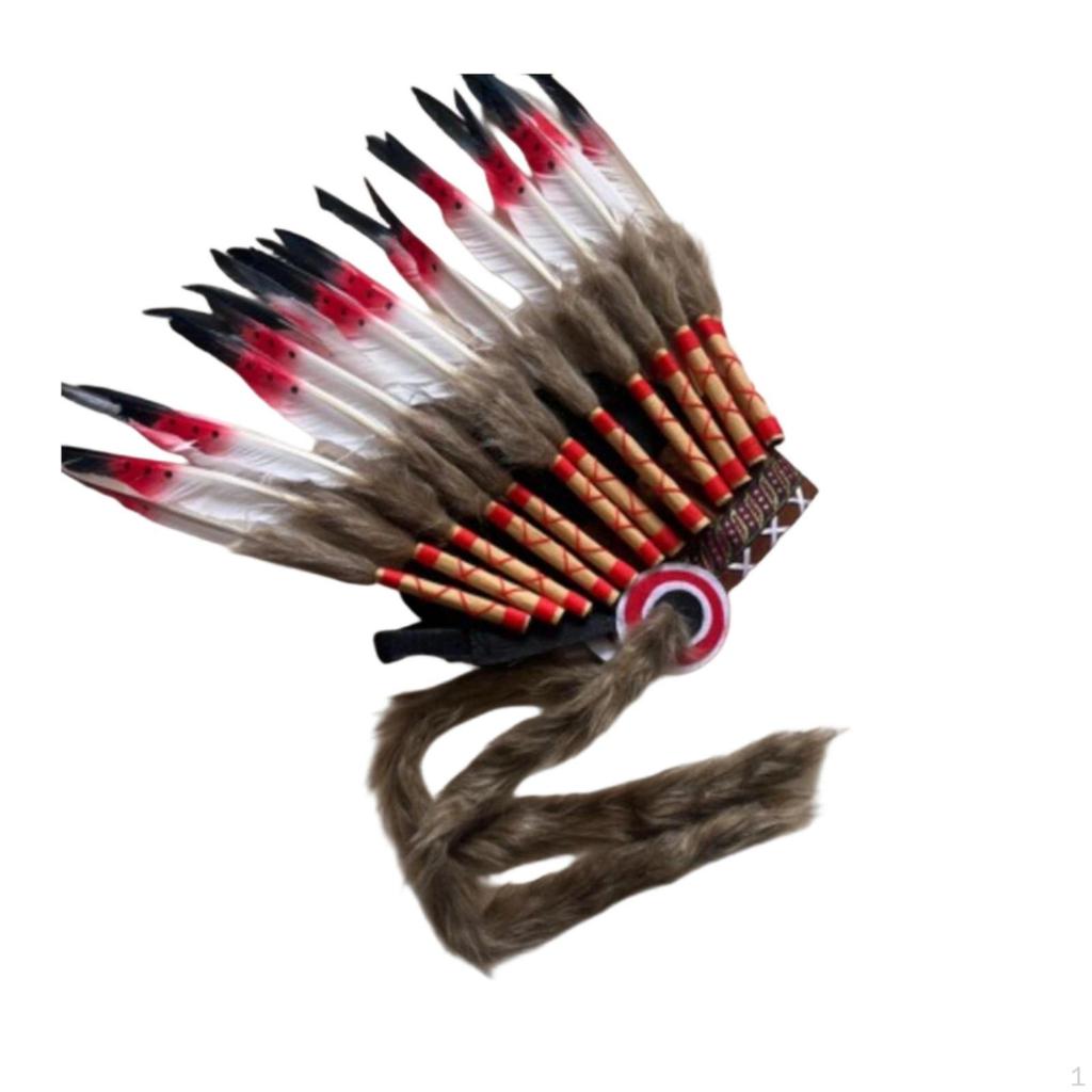 Feather Headdress Feathered Headpiece Theatrical Costume for Artists, Cosplayers,
