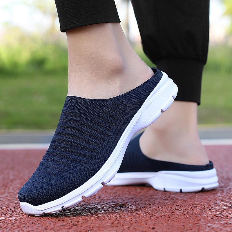 Fashion Unisex Shoes Summer Baotou Half Slippers Mesh Breathable Casual Sneakers for Men Women Light Walking Flats Couple Sport Slippers