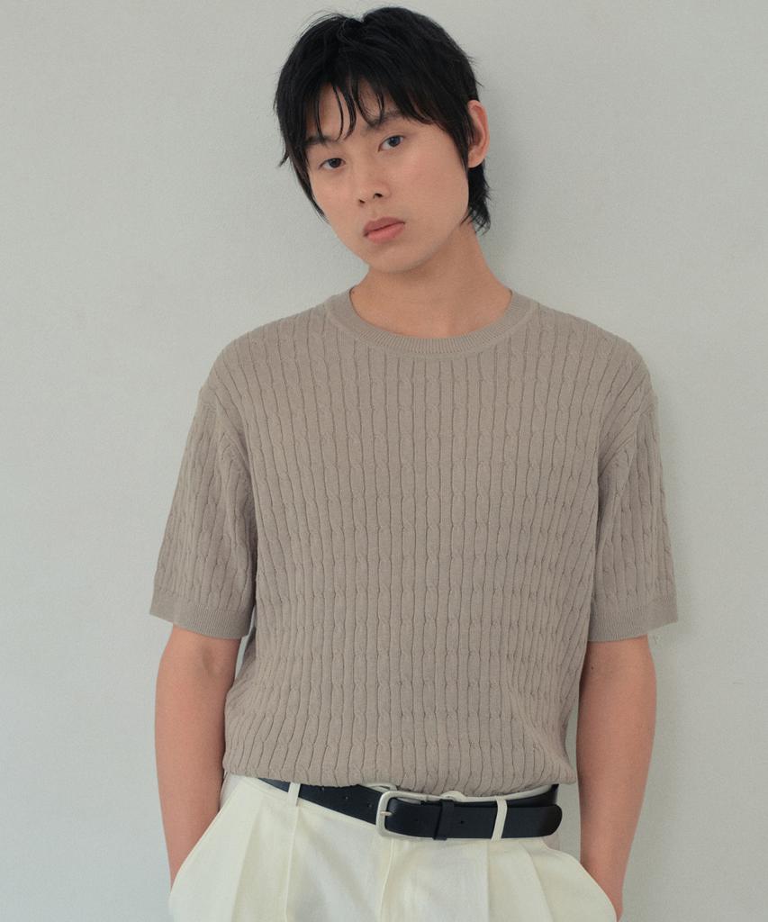 Wednesday Oasis Washable Cable Crop Half Knit_Beige(Wc26Kn84)
