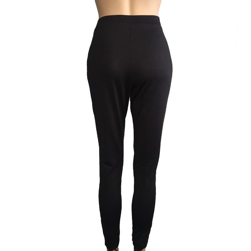 Sexy European & American Eyelet Strap Leggings: Slimming, Exposed Legs, Hip Lift, Large Sizes Available, Women's Fitness Tights