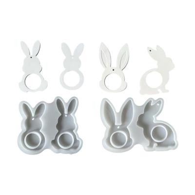 Food Grade Silicone Easters Sitting Rabbits Mould For Candle Making Home Decoration Craft Art