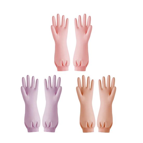 1 Pair Nitrile Cleaning Gloves Reusable Waterproof Tear-Resistant Kitchen Dishwashing Housekeeping Gloves