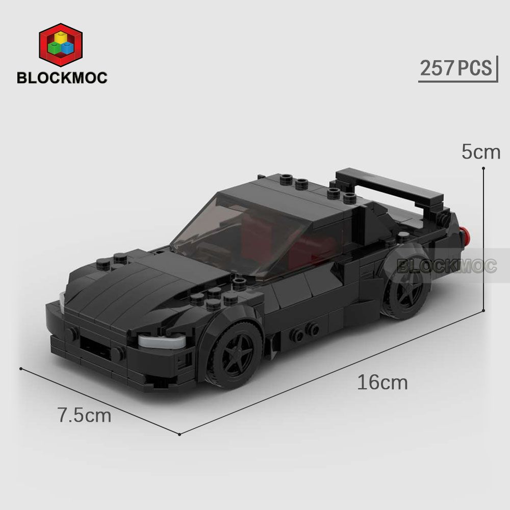 MOC Blocks JDM Fasted Furious Skylinec Gtr R34 S14 350Z R32 GT-R 240z Initial D Racing Sports Car Speed Racer Blocks Toys Boys