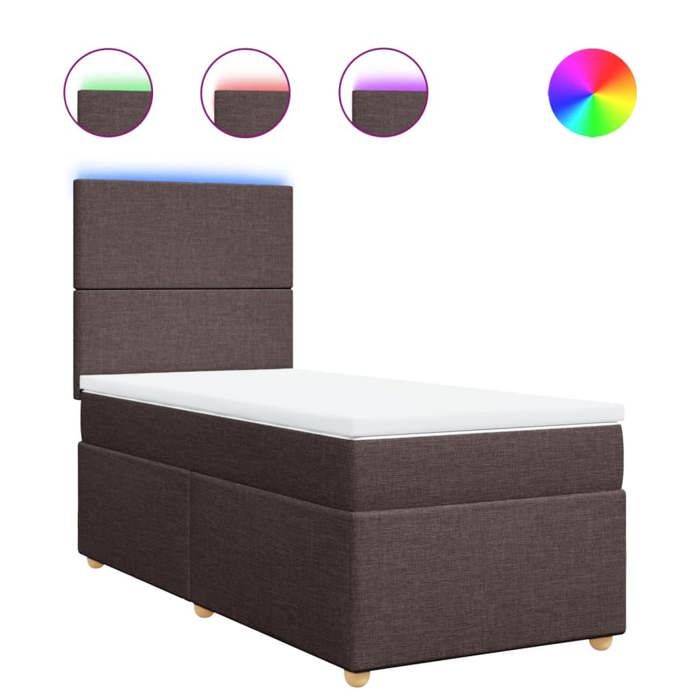 VidaXL Sommier à lattes de lit avec matelas Marron foncé 90x190 cm 3293431