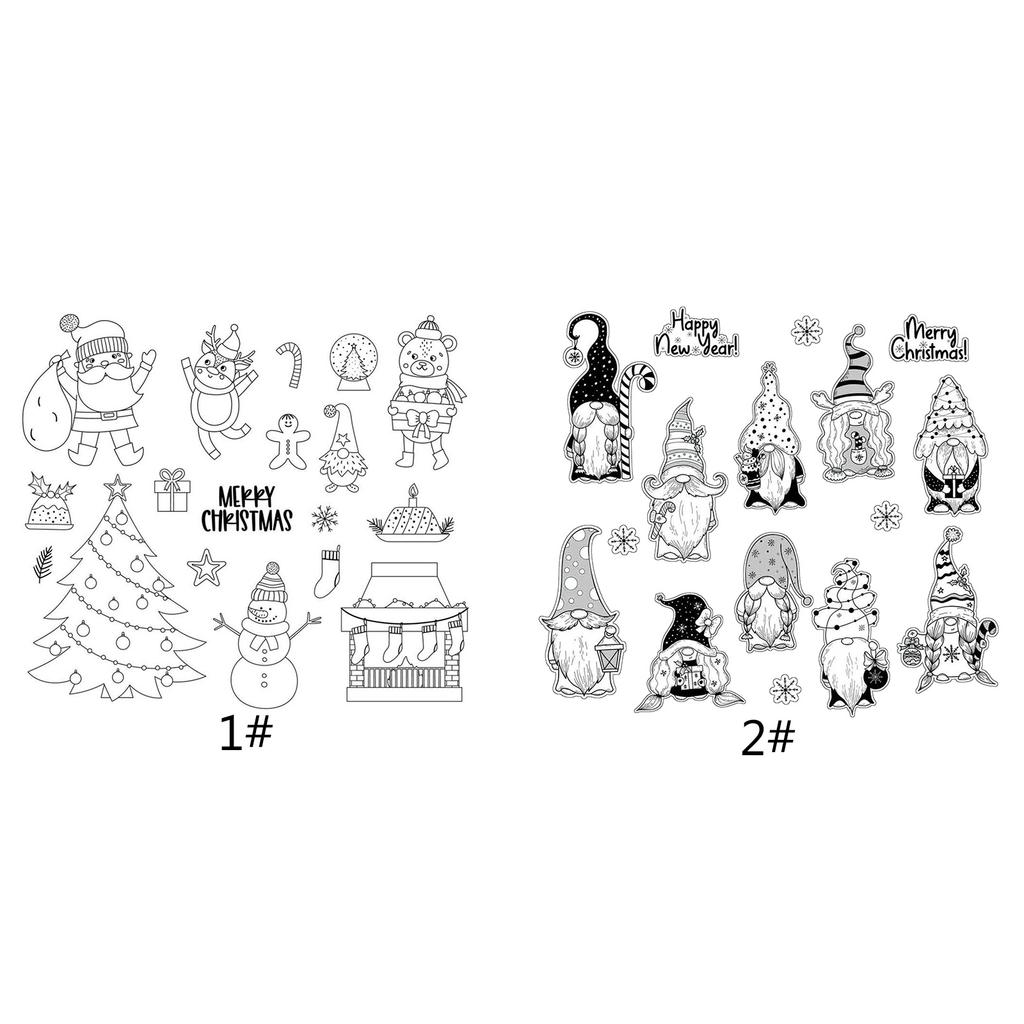 Christmas Series Clear Stamps Vintage Silicone Seals for DIY Scrapbooking Card Making Embossing Decoration Rubber Stamps