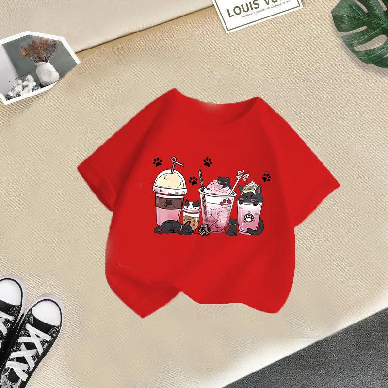 Kid T Shirt Printed Children T-shirt Kids 100% Cotton Clothes Tops 2-13Y Loose-fit Casual Crew Neck Short-sleeve T-shirt