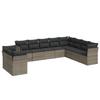 VidaXL Garden Lounge Set with Cushions 10 Pcs Grey Wicker 3217860