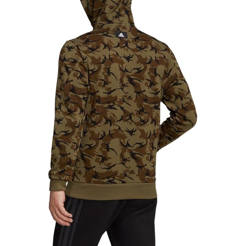 Adidas Comfortable Camouflage Print Hooded Pullover Long Sleeve Sweatshirt Men sweatshirt Brown H44163