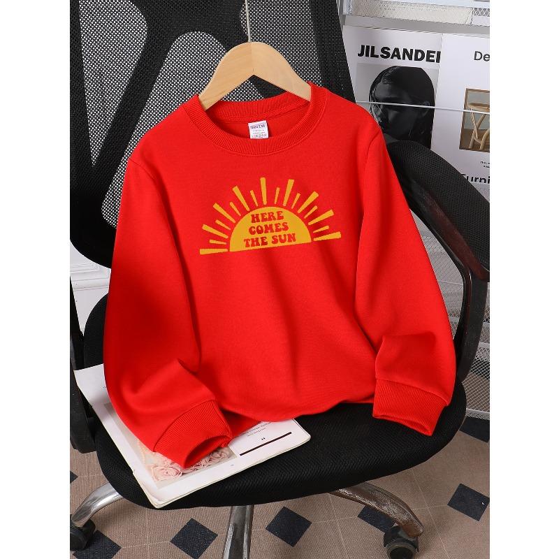Here Comes The Sun 2026 New Girls' Long-sleeve Casual Crewneck Sweatshirt, Suitable for Outdoor Sports and Casual