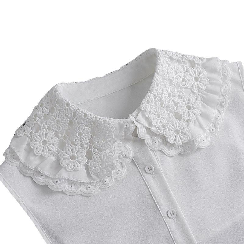 Mädchen Spitzenkragen Großer Revers Dekorkragen Puppenkragen Falscher Kragen Weiß Kleiner Schal Pullover Dekorkragen