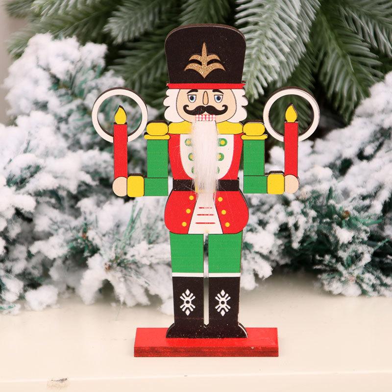 Walnut Soldier Christmas Wooden Assembly DIY Ornaments Christmas Decoration Supplies Hotel Shopping Mall Window Ornaments