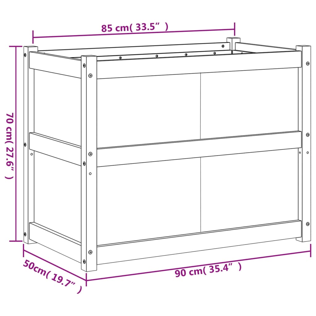 Plant Pot 90x50x70 Cm Solid Douglas Fir Wood