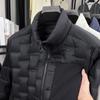 Men's Lightweight Windproof White Duck Down Patchwork Jacket - Stand Collar, Warm Winter Outerwear