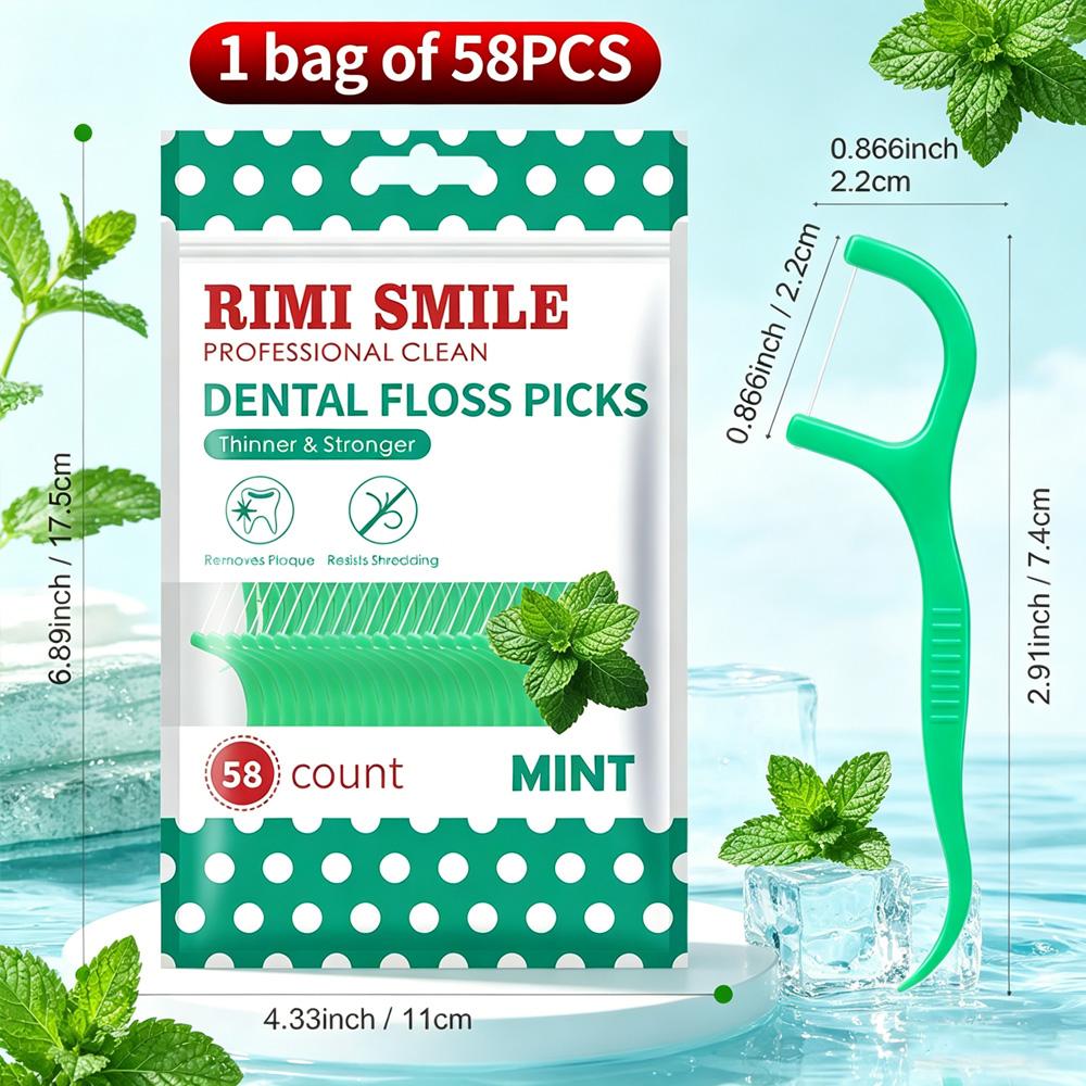 

Family Pack Mint Floss Picks Ultra Slip Fine Dental Floss Sticks 58/180/330PCS Portable After Meal Teeth Cleaning Oral Care Tool