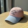 Letter Embroidery Niche Contrasting Color Plaid Brim Baseball Cap Cap Children Spring and Summer Versatile Soft Top Cap Tide