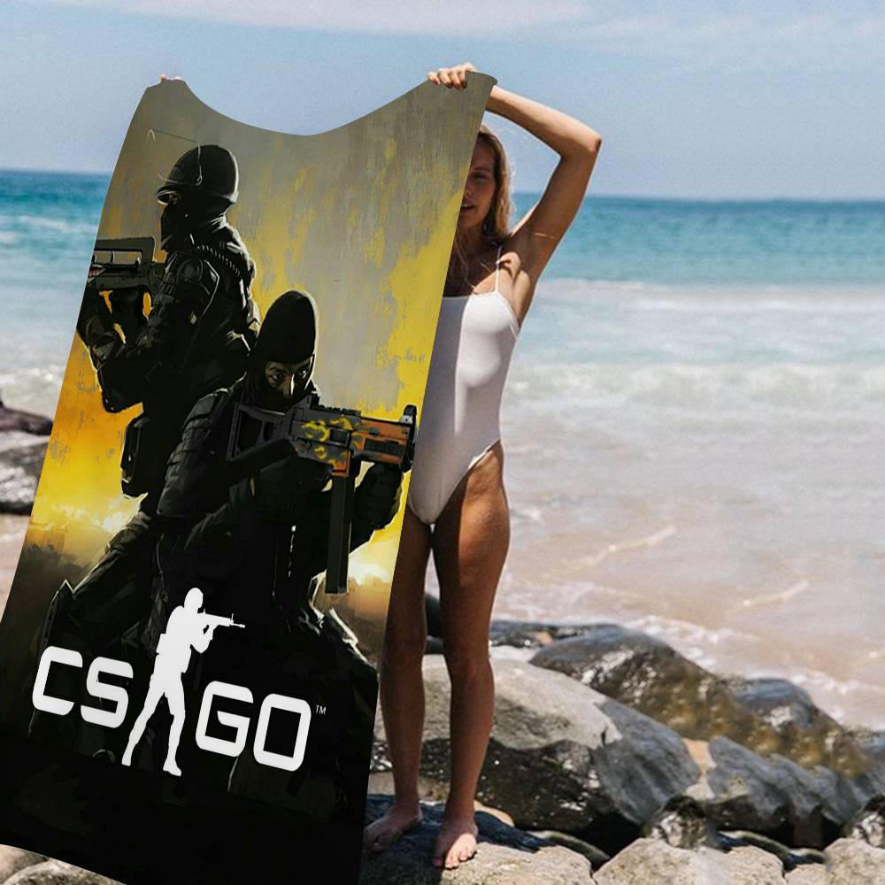 Counter-Strike CS 2 Vintage Microfiber Printed Beach Towel Mountain Climbing Yoga Beach Swimming Running Absorbent Soft Towel